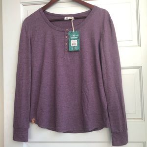 NWT organic 10 Tree long sleeved henley shirt.